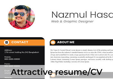 I will do clean attractive resume/CV design
