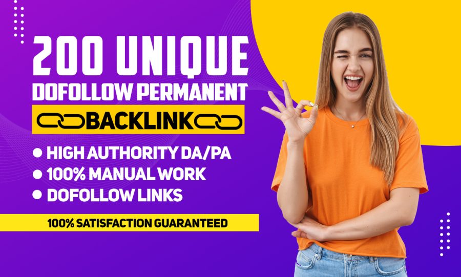 Manually build 200 unique dofollow permanent backlink for google rank.