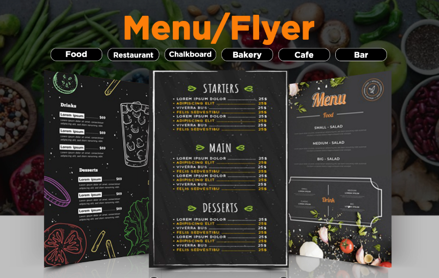 I will Make Restaurant, Cafe, BBQ & Drinks Menu on CHALKBOARD in Very Trending Style