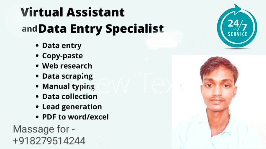 I will do data entry web research social media search data collection