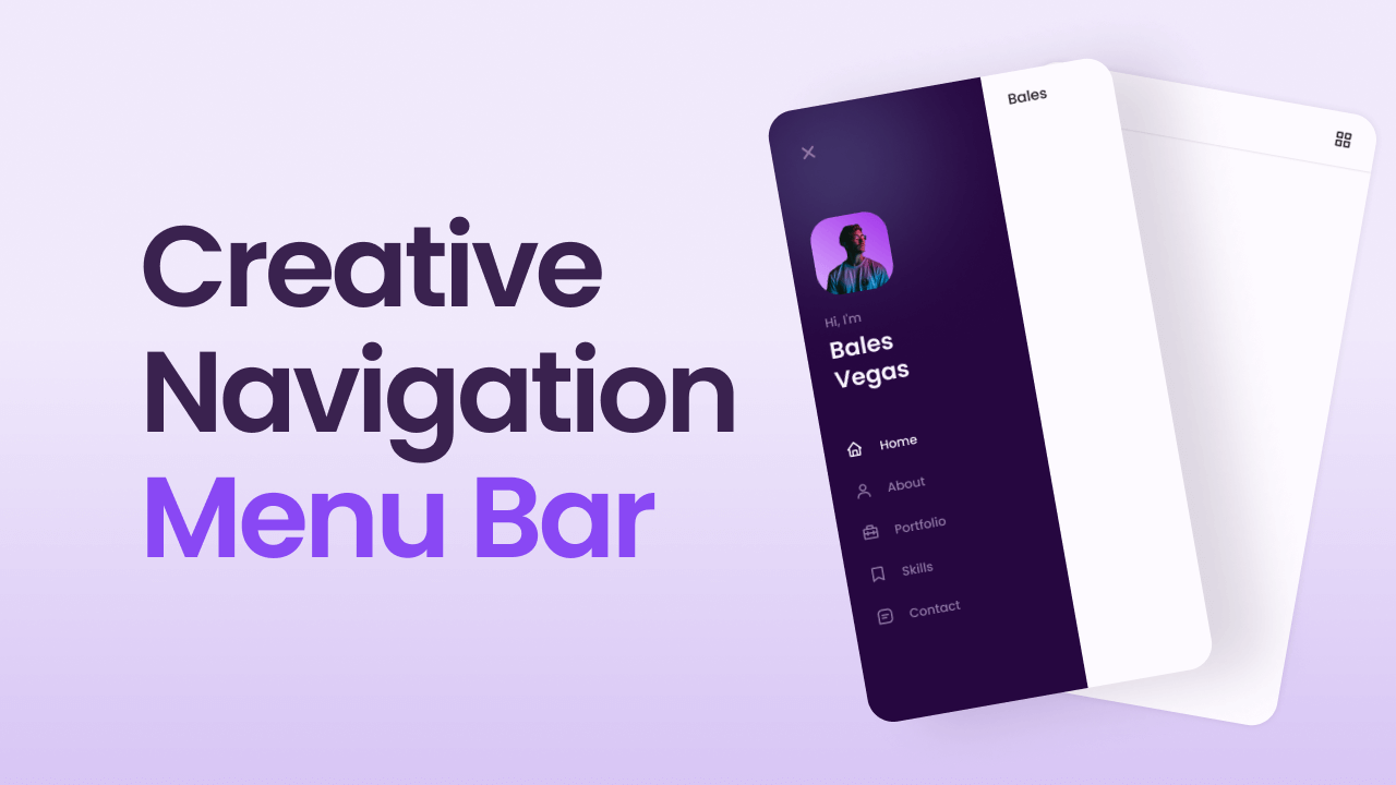I will create responsive sidebar and navigation menu bar