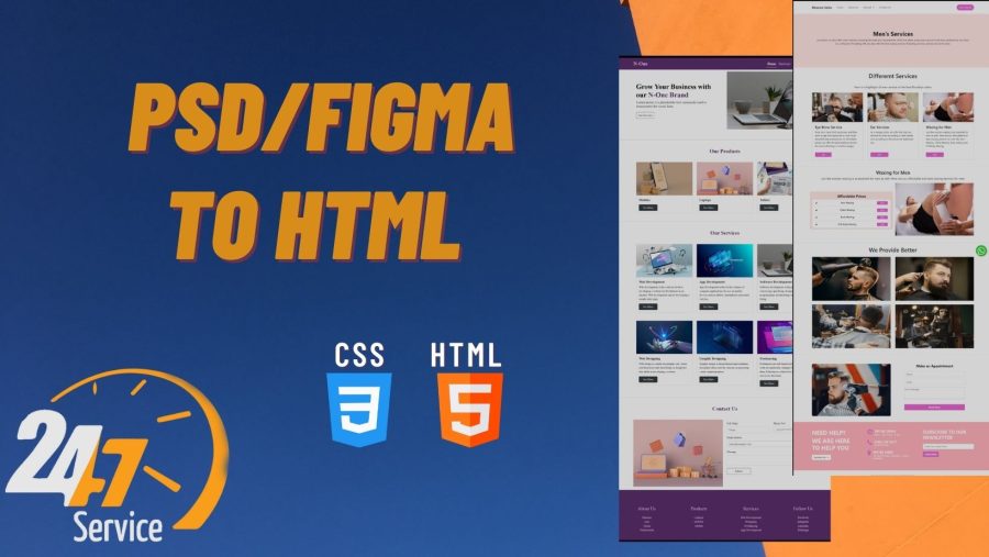 I will convert PSD to HTML, figma to HTML responsive design