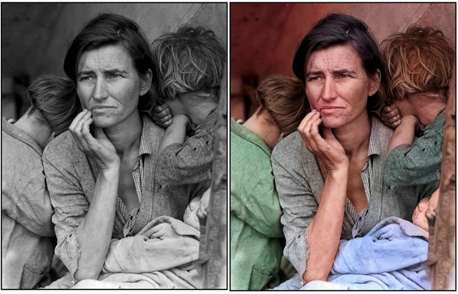professionally restore and colorize a black & white photo