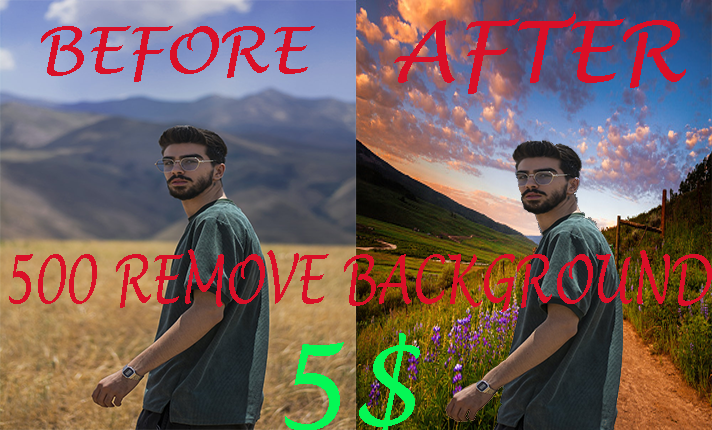 I will cut out, change object 500, background removal, 24 hours
