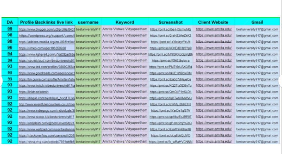 I will create 250 SEO profile backlinks from up to High quality DA 80+ site