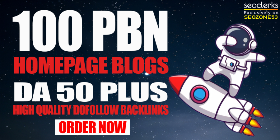 Top Quality 100 PBNs DA50+ Home Page PBN Backlinks 