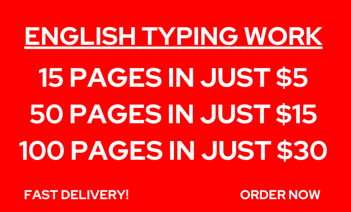 Typing Screenshots, Handwritten Notes, PDF to Word/Excel, Retype Scanned Pages, Fast English Typist