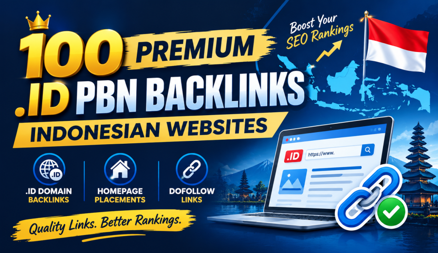 100 Premium .ID Indonesian PBN Backlinks with Homepage DoFollow Links
