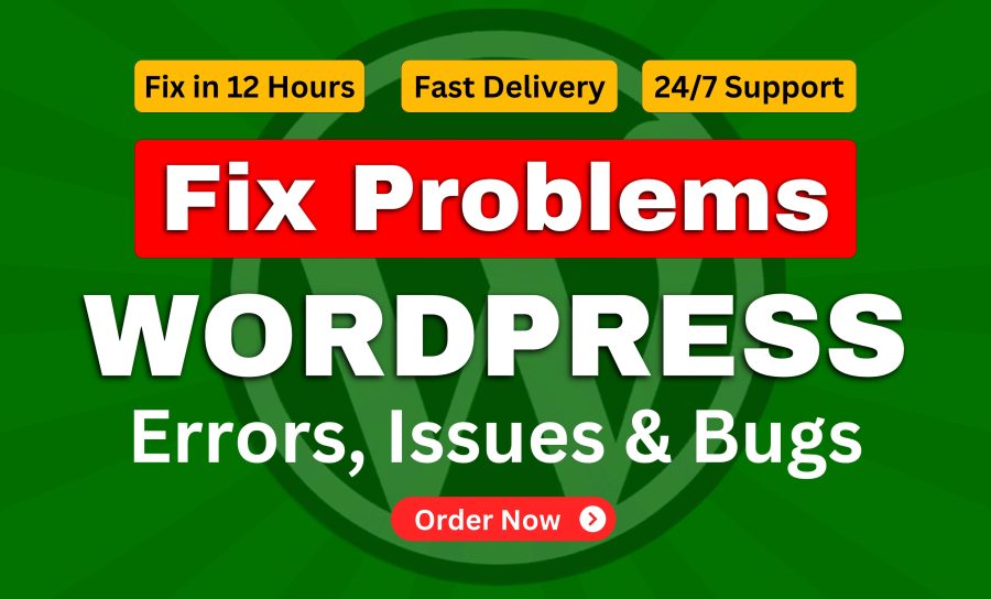 I will fix wordpress error, issues, bugs, critical errors and woocommerce issues
