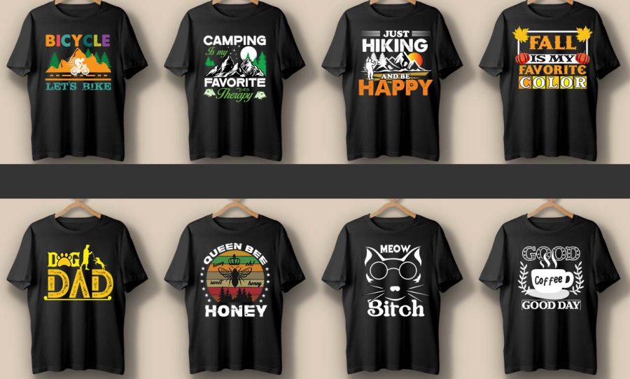 I will do custom , typography, trendy t shirt design and merchandise designs