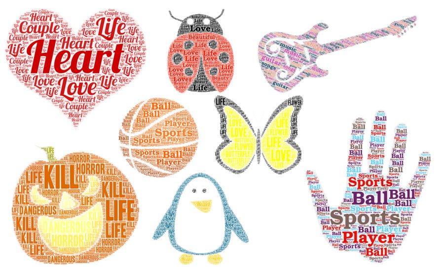 I will create typography design text portrait and word cloud or tag cloud