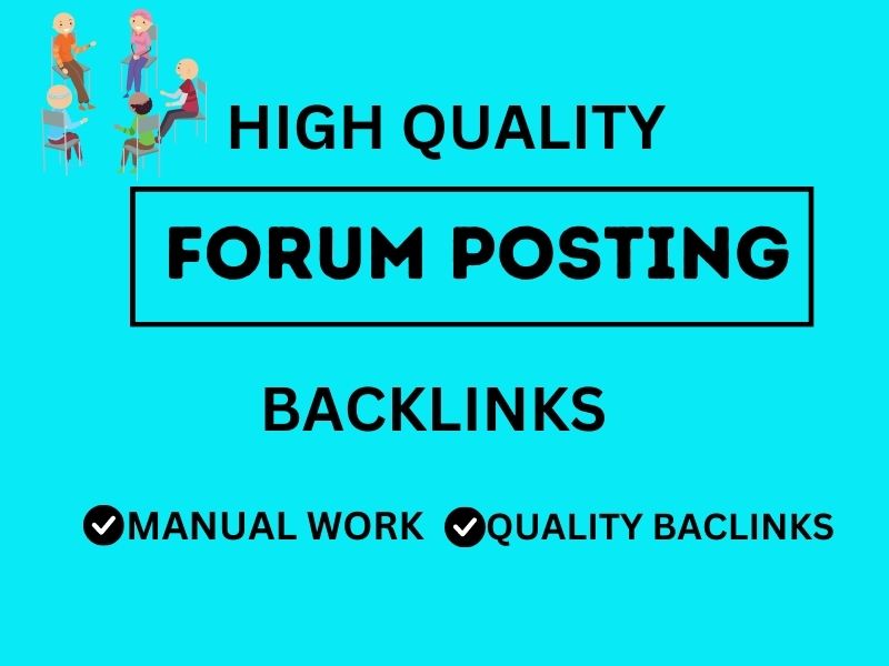 I will do manually 50 forum posting backlinks to high da sites