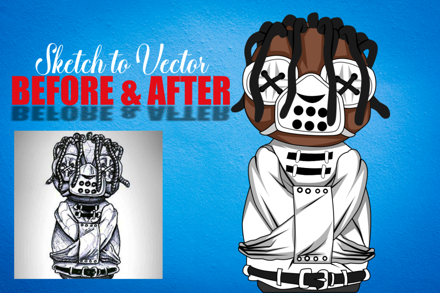 I will convert your sketch to vector art