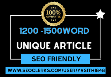 1500 words SEO optimized Article Writing, Content Writing for your website/blog 