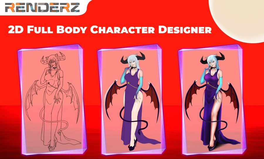 I Will Do 2D Character Design (full body)