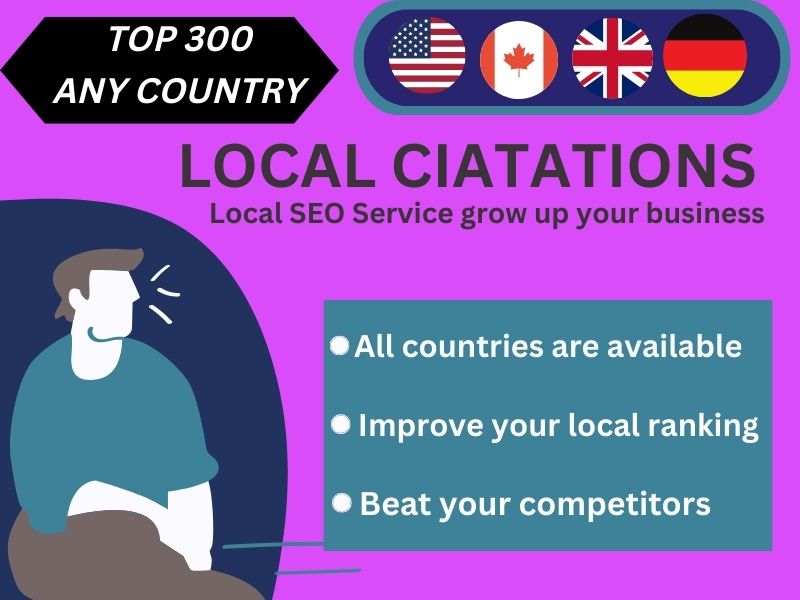 I will provide USA UK CANADA 70 local citation for business listing and Local SEO 
