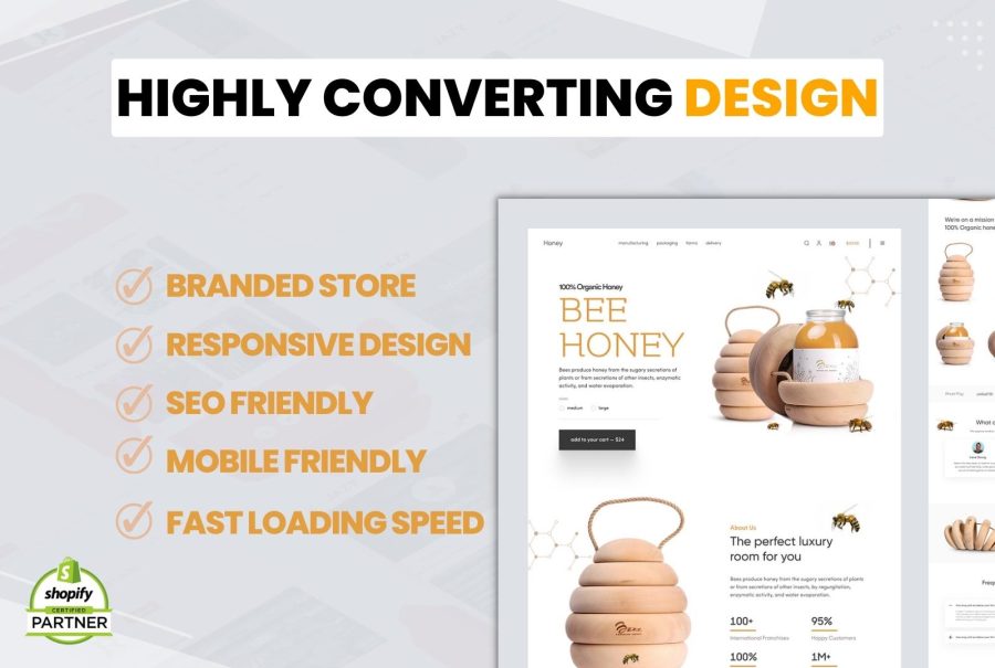 I will design shopify store landing page or product page with shogun,gempage