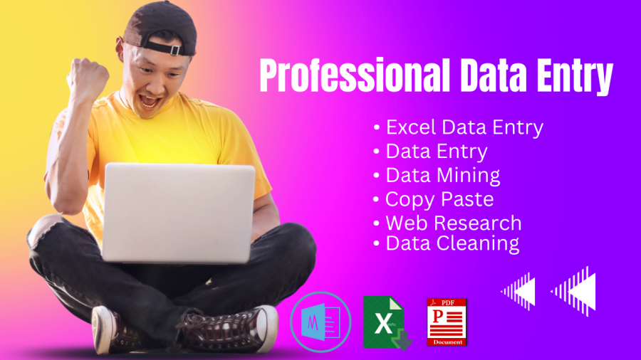 I will do perfect data entry, web Research, excel, typing, data mining, copy paste work