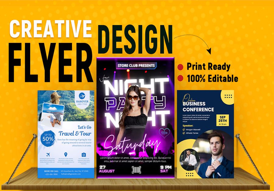 I will do creative flyer design and business, church, party