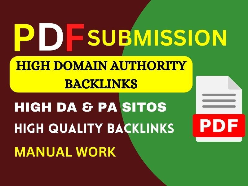 I will manually do 100 PDF submission to 100 high da document sharing sites