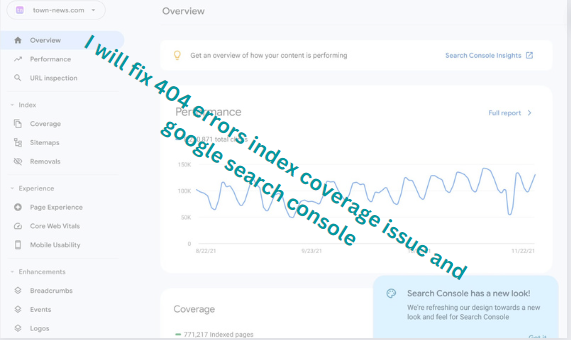 I will fix 404 errors index coverage issue and google search console