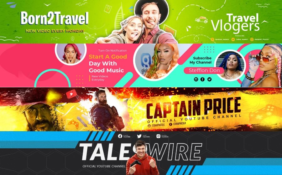 1 Social Media cover or banner Youtube banner,Facebook cover,Social media header