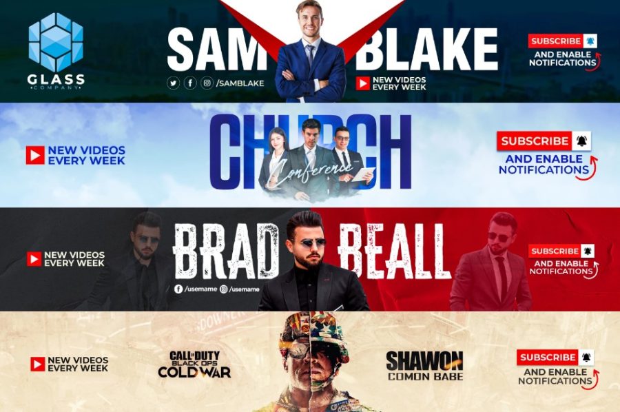 1 Social Media cover or banner Youtube banner,Facebook cover,Social media header