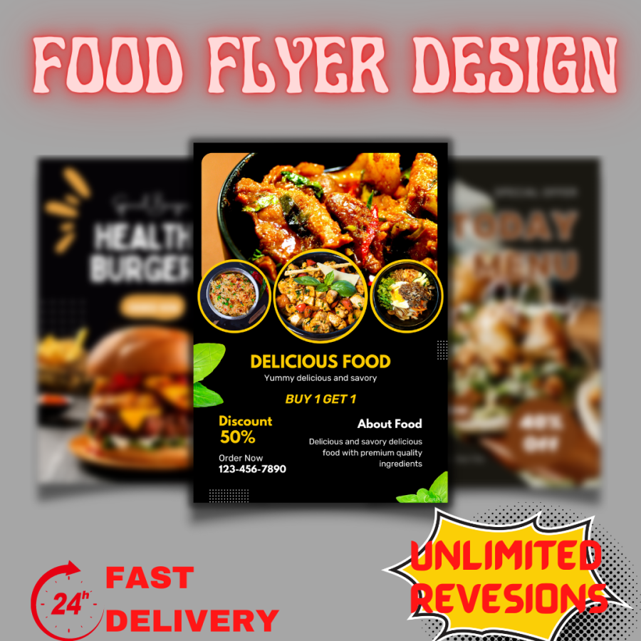 I will design an attractive and unique food menu, restaurant menu and other types of menu