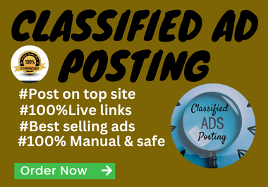 I will do 25 ads post top ads posting site 