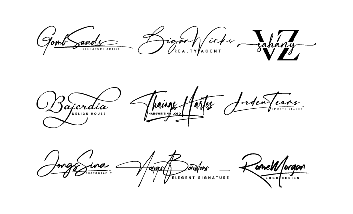 I will design signature, handwritten, cursive, scripted, handwriting logo