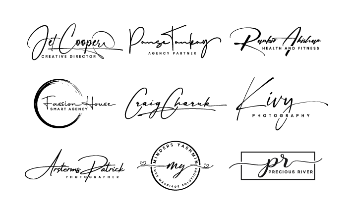I will design signature, handwritten, cursive, scripted, handwriting logo