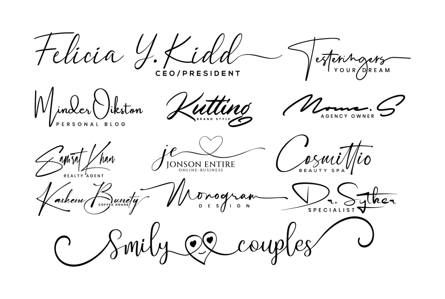 I will design signature, handwritten, cursive, scripted, handwriting logo