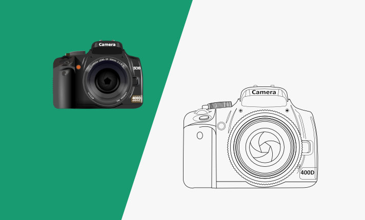 I will draw a detailed vector line art of your product