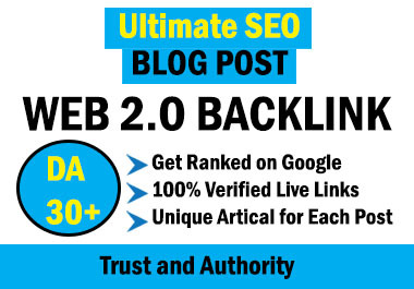200 Web 2.0, HQ Backlink Permanent Post with increase rank your website 