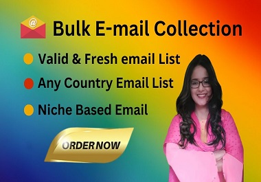 I will collect niche targeted 2000 valid, and active email lists for your business by for email mark