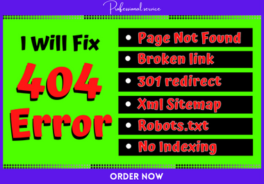 I will fix 404 errors, broken links, 301 redirects, and all technical SEO issue