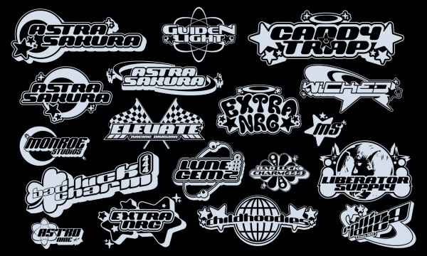 I will design a custom y2k logo for you!