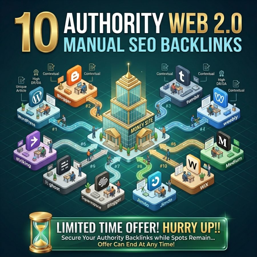 10 Authority Web 2.0 Manual SEO Backlinks