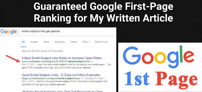 Guaranteed Google First-Page Ranking: Keywords Research & Summarization one Article