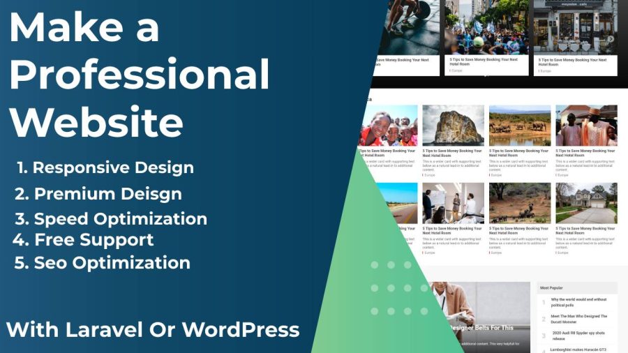 I Will make modern and beautiful Website with Laravel and tailwind CSS