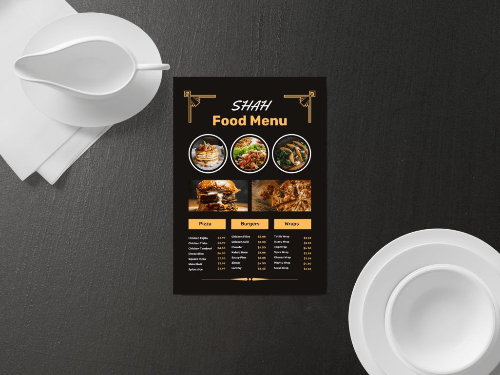 I will design a unique and modern restaurant menu, food menu, price list