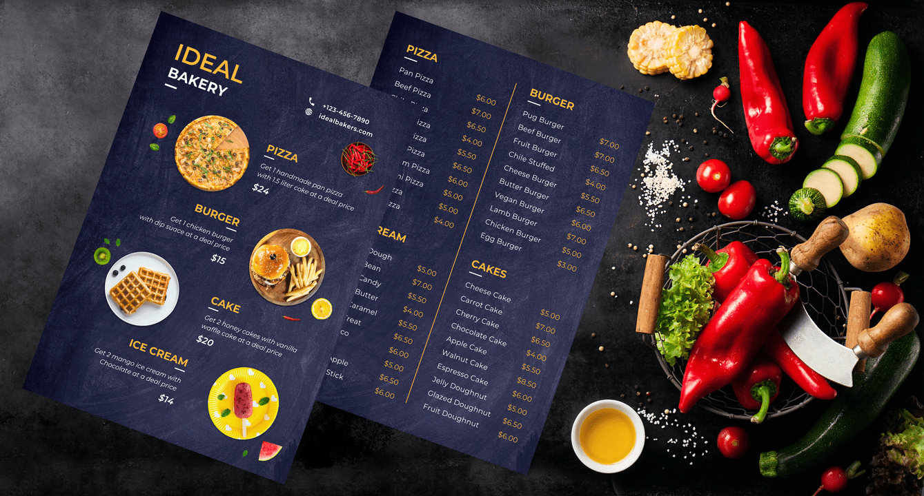 I will design a unique and modern restaurant menu, food menu, price list