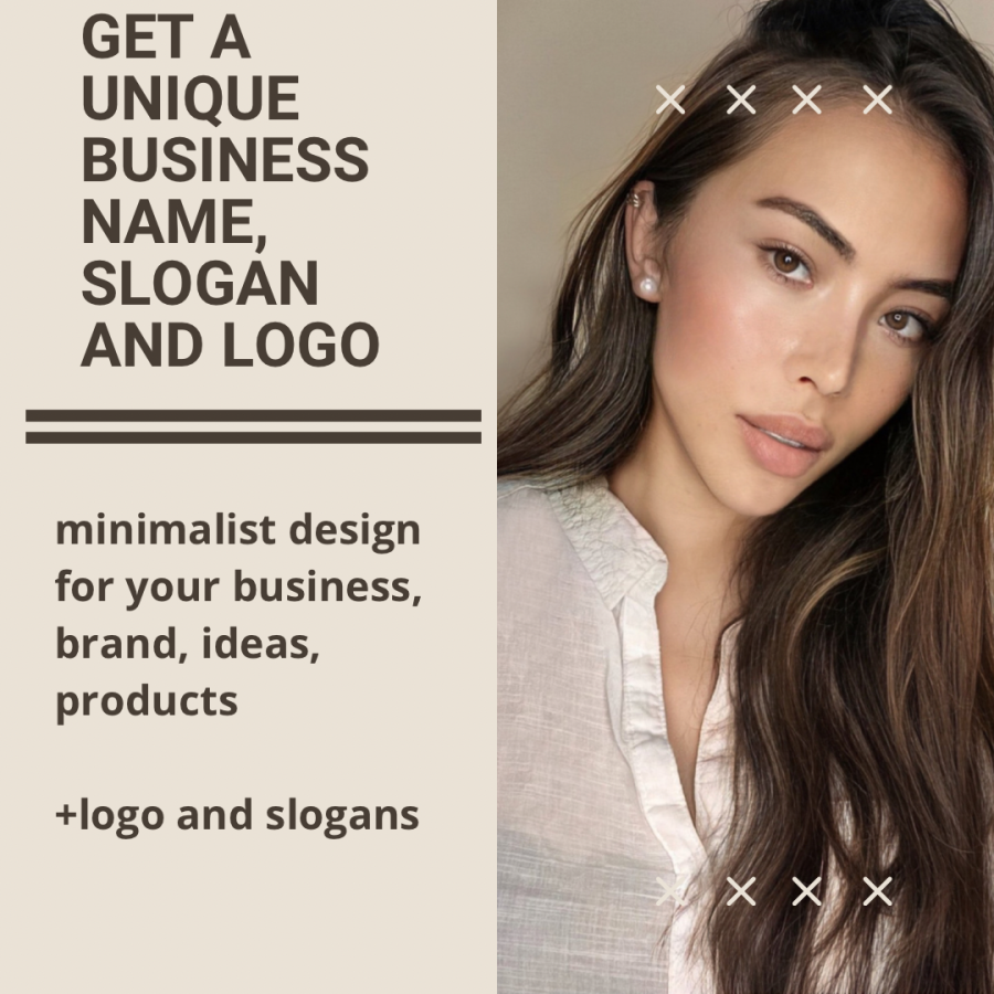 I will provide short minimalist business name, slogans and logo