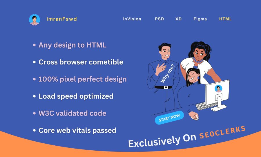 I Will Build HTML CSS Website, Convert Figma To HTML Website, XD To HTML Website Design Basic
