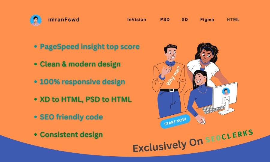 I Will Build HTML CSS Website, Convert Figma To HTML Website, XD To HTML Website Design Basic