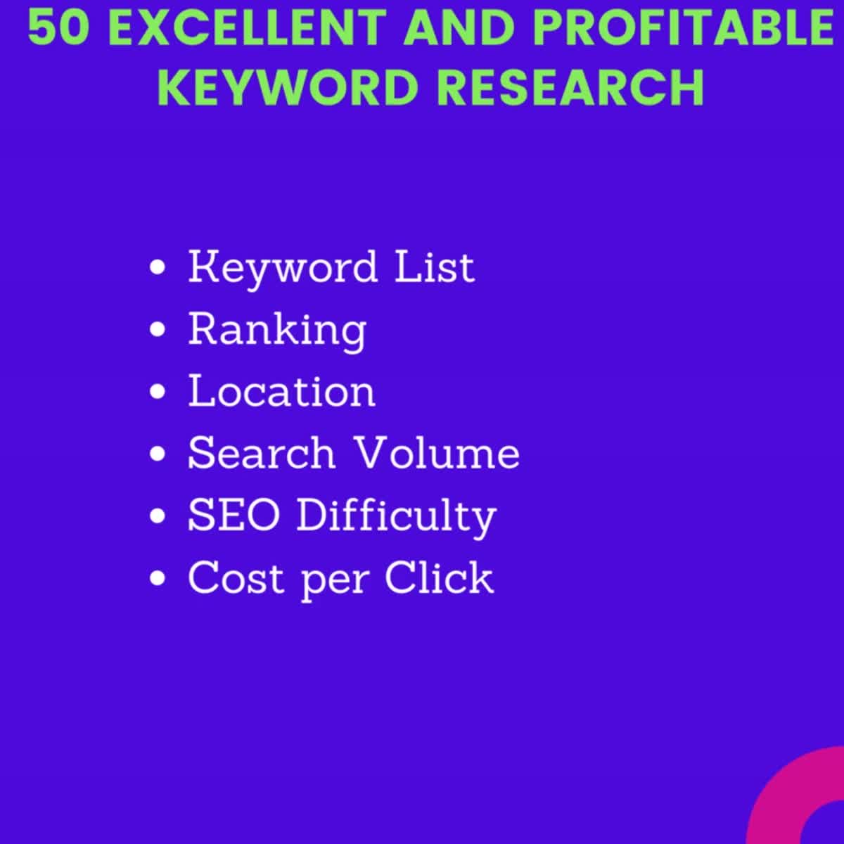 50 Excellent and Profitable Keyword Research