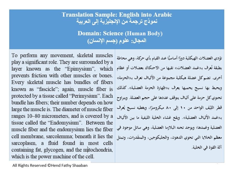 Accurate Scientific Translation (English into Arabic)