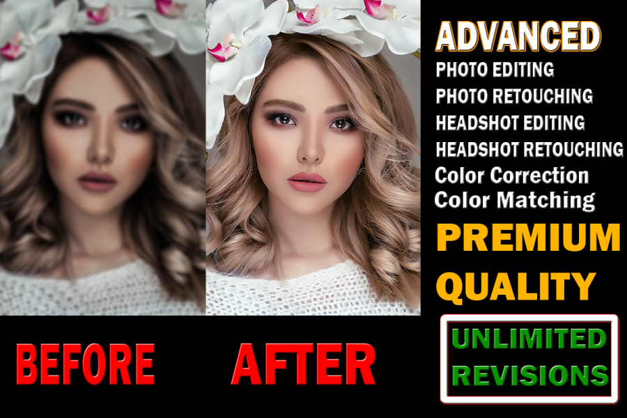 I will do photo image editing retouching, photo enhancement 