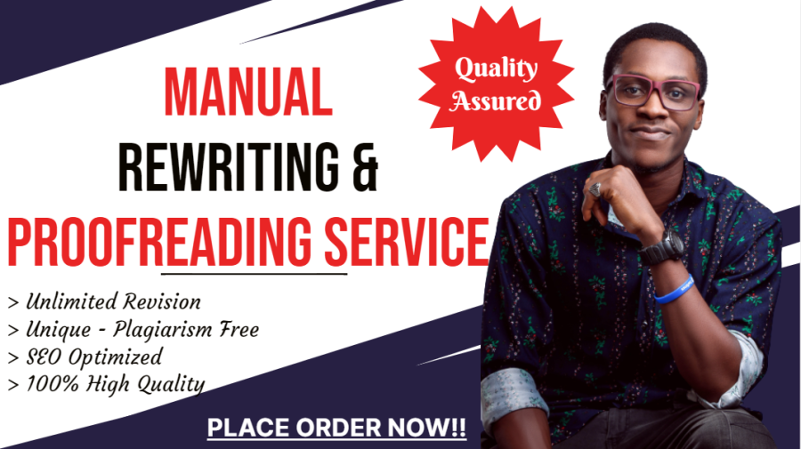 I will rewrite and proofread 1000 words content manually within 24 hours