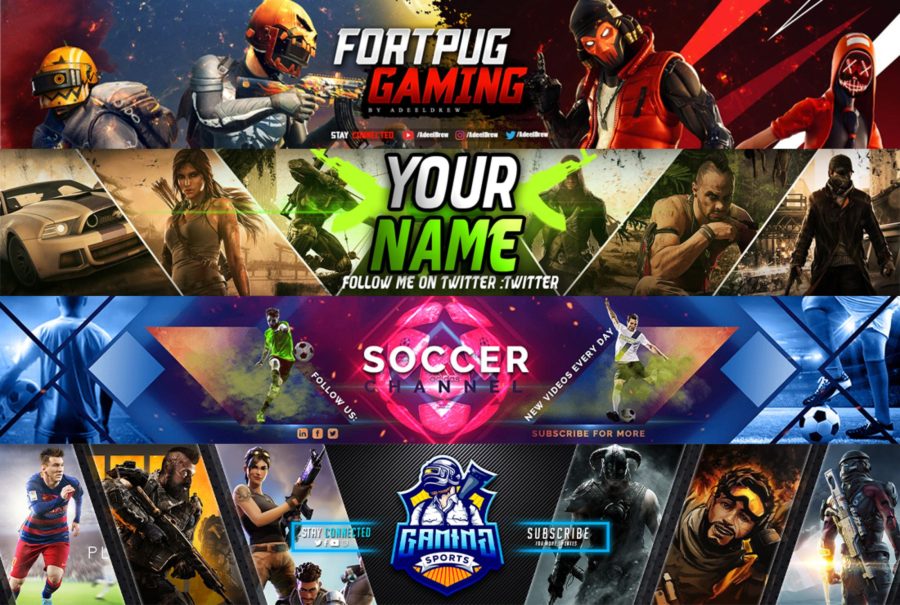 I will design a youtube banner,gaming banner,twitch banner,header